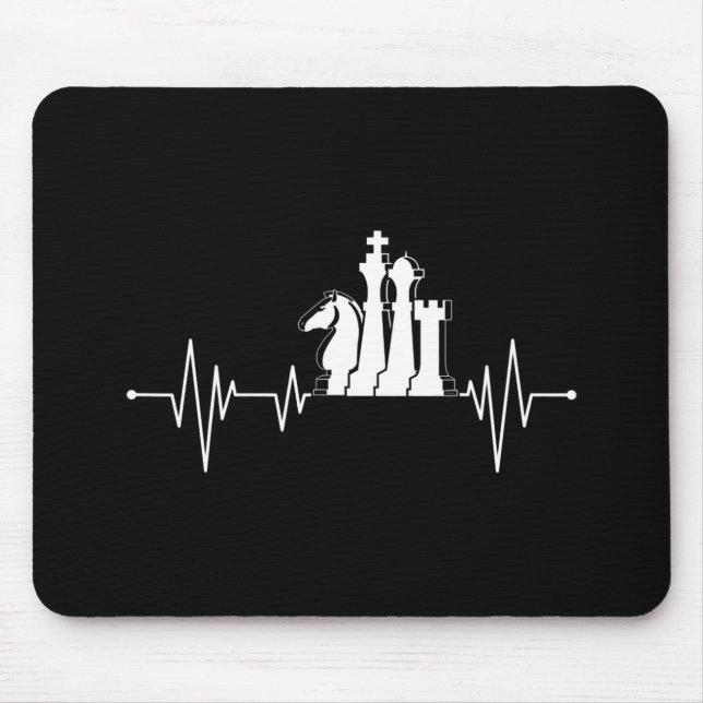Schach Spieler Geschenk Idee Schach Stücke Herzsch Mousepad (Vorne)