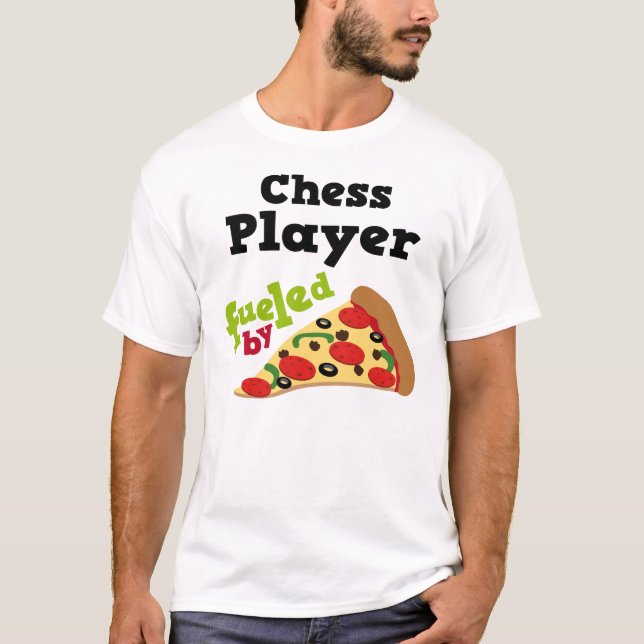 Schach-Spieler-(lustiges) Pizza-T-Shirt T-Shirt (Vorderseite)