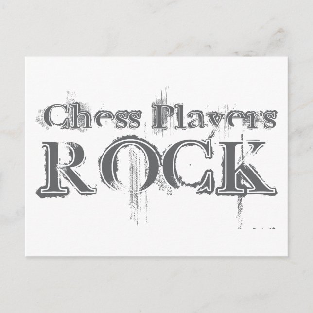 Schach-Spieler-Rock Postkarte (Vorderseite)