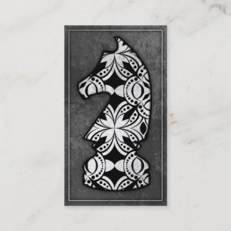 Schach-Stück - dunkler Ritter 02 Visitenkarte