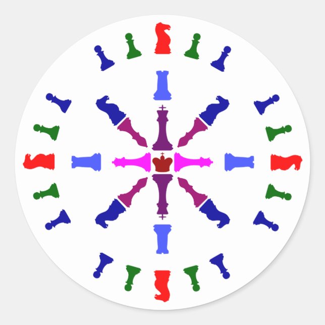 Schach-Stück-Entwurf Runder Aufkleber (Vorderseite)