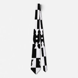 Schach-Stück-Muster - Schwarzweiss Krawatte