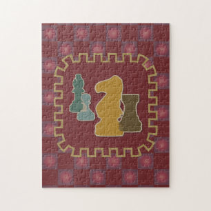 Schach-Stück-Rot-Puzzlespiel Puzzle