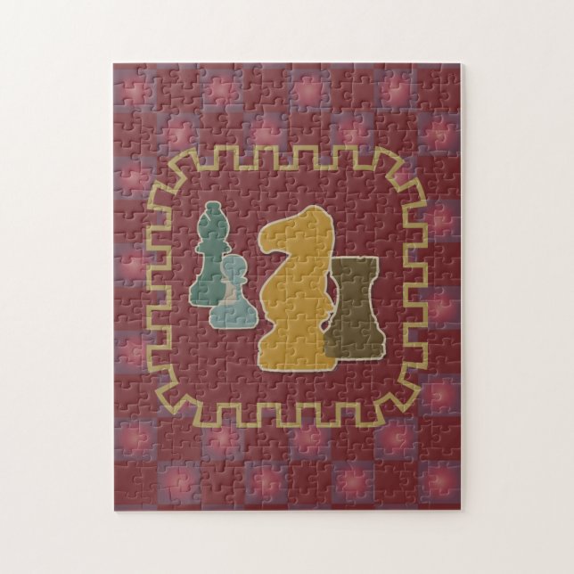 Schach-Stück-Rot-Puzzlespiel Puzzle (Vertikal)