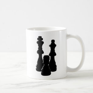 Schach-Stück-Silhouetteentwurf Tasse