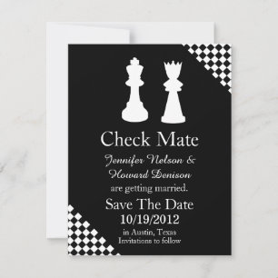 Schach-Stücke, die Save the Date Mitteilung