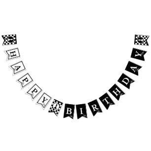 Schach Theme Happy Birthday Banner - Schwarz & Wei