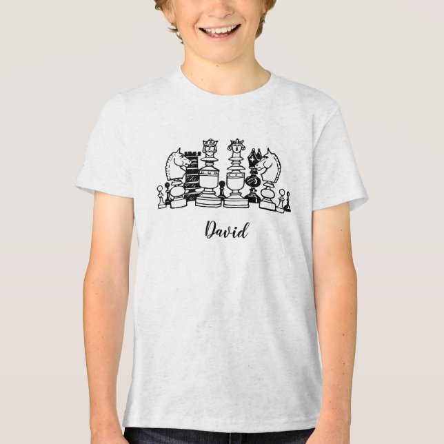 Schach Themed Personalisiert Kids Tshirt (Vorderseite)