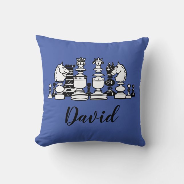 Schach Themed Personalisiert Throw Kissen (Vorderseite)