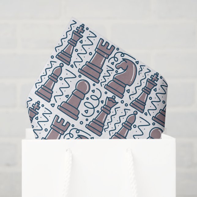 Schach-Tissue-Papier, Schachbrett-Decoupage Seidenpapier (Geschenktüte)