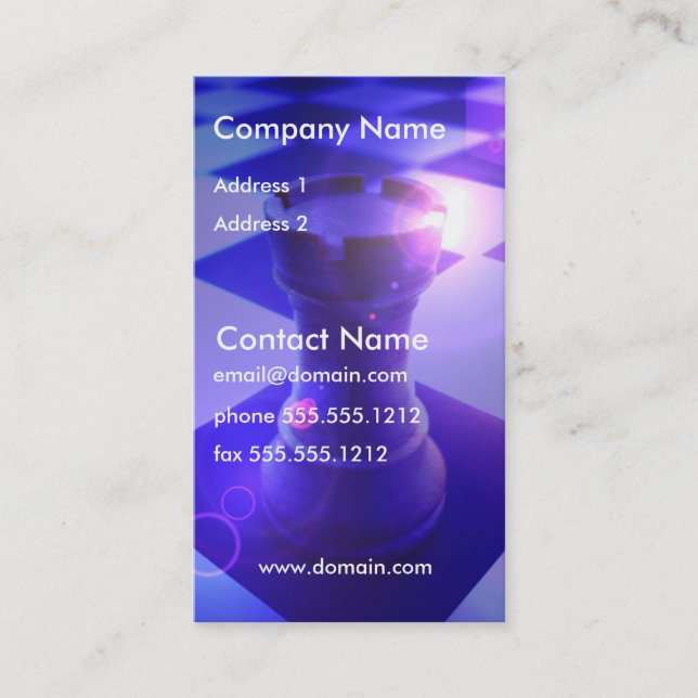 Schach-Turm-Visitenkarte Visitenkarte (Vorderseite)