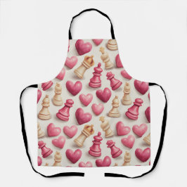 Schach- und Herz-Valentinsmuster Schürze