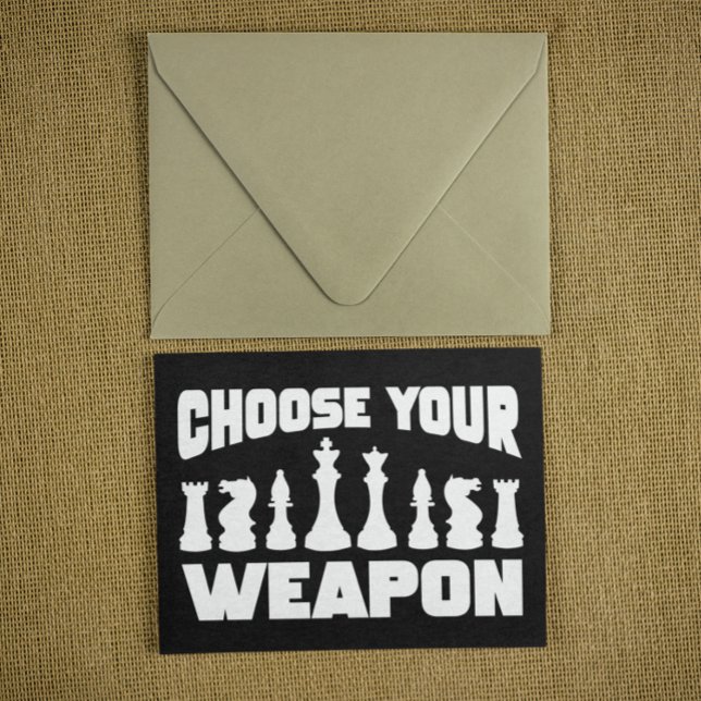 Schach Wählen Sie Ihre Waffe Schach Stücke Postkarte (chess choose your weapon)