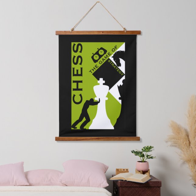 Schach Wall Art Wandteppich Mit Holzrahmen (Schlafzimmer)