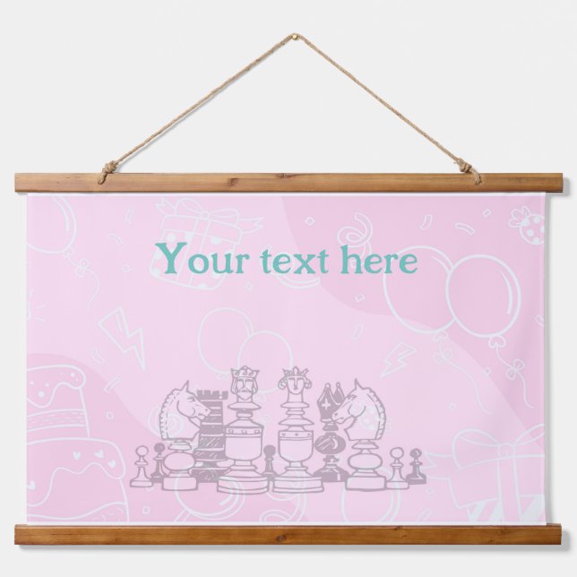 Schach Wandteppich Mit Holzrahmen (Vorne)
