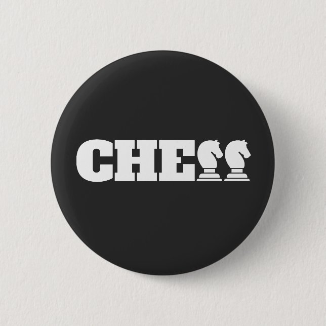 Schach Word Weiße Ritter Kreative Einzigartige Str Button (Vorderseite)