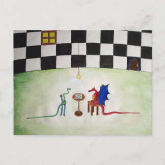 Schach zwischen Dragon und Snake Postkarte