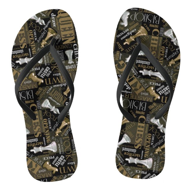 Schachbedingungen Silver und Gold ID784 Flip Flops (Fußbett)