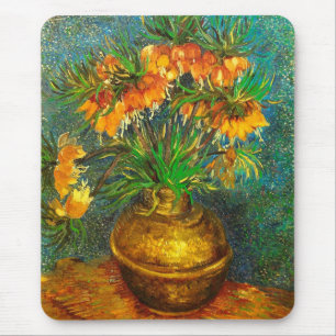 Schachblumen in einer Kupfervase Van Gogh Fine Art Mousepad