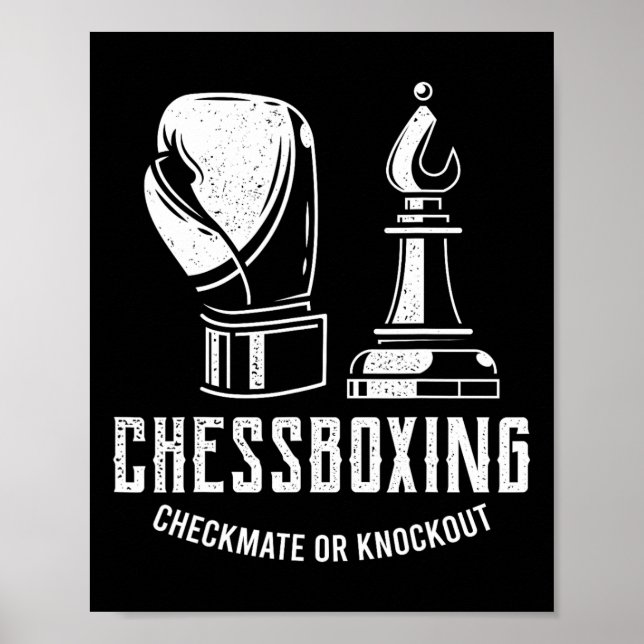 Schachboxen I Schach Spieler Boxer Poster (Vorne)