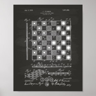 Schachbrett 1923 Patentierte Art Chalkboard Poster