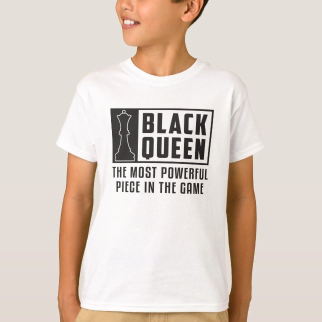 Schachbrett Black Queen Checkmate Board Geschenk T-Shirt (Vorderseite)