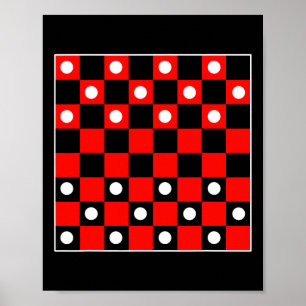 Schachbrett Board Games Black and Red Hal Poster