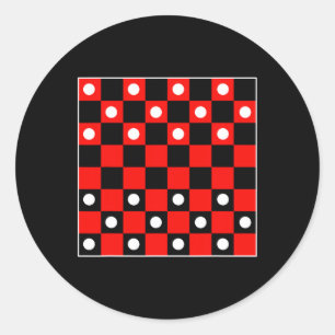 Schachbrett Board Games Black and Red Hal Runder Aufkleber