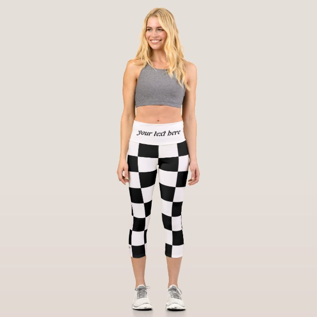 Schachbrett Capri Leggings (Vorderseite)