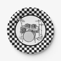 Schachbrett-Drum-Kit für Rock & Roll