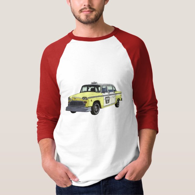 Schachbrett-Fahrerhaus-Taxi-klassische T-Shirt (Vorderseite)