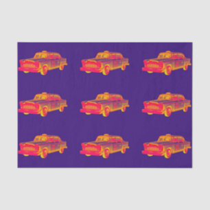 Schachbrett-Fahrerhaus-Taxi-Pop-Kunst Seidenpapier