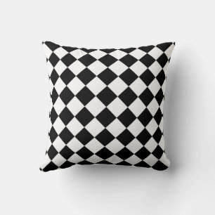 Schachbrett-Flagge in Schwarz-Weiß Design Kissen