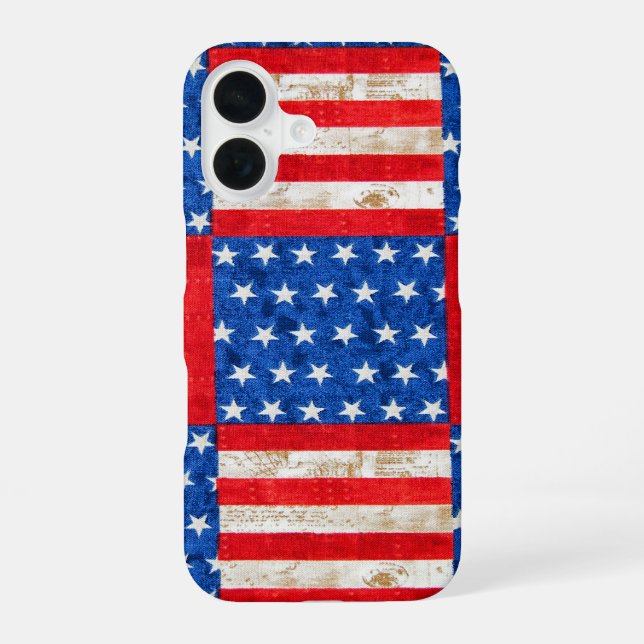 Schachbrett-Flagge iPhone 16 Hülle (Rückseite)