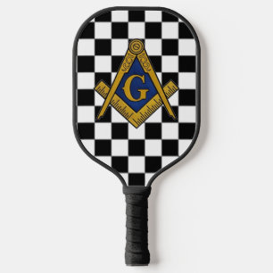 Schachbrett Freimaurer Zirkel und Winkel Pickleball Schläger
