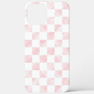 Schachbrett für die modernen weißen rosa Quadrate Case-Mate iPhone Hülle