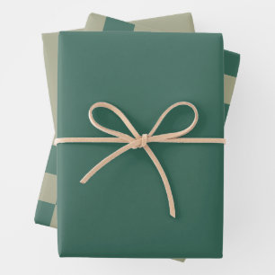 Schachbrett für Waldgrün und Schnittholz und feste Geschenkpapier Set