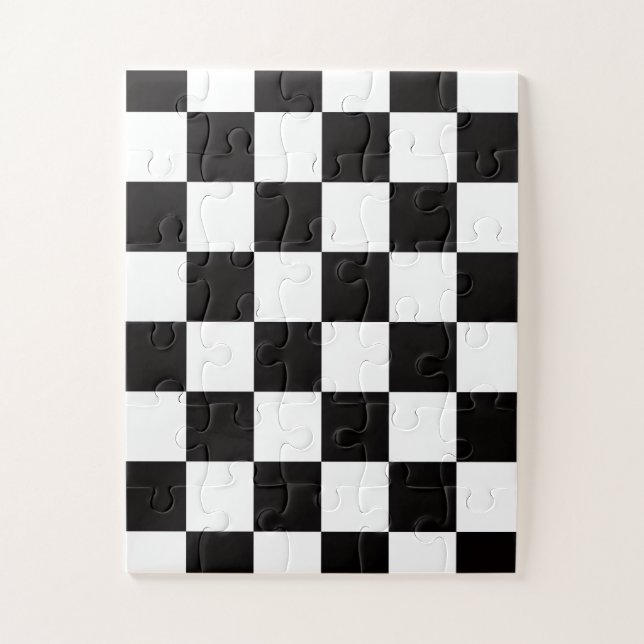 Schachbrett-Hometeppich der klassischen Eleganz Puzzle (Vertikal)