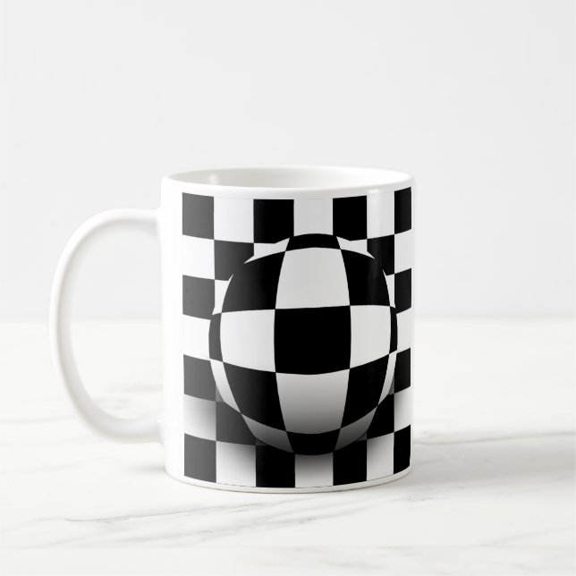 Schachbrett-Illusion Kaffeetasse (Links)