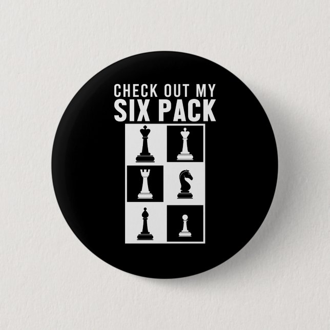 Schachbrett-Kartenspiel-Geschenk für Six Pack Button (Vorderseite)
