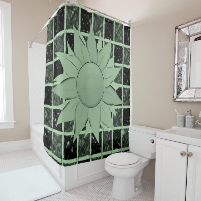 Schachbrett mit Duschvorhang (Beispiel)