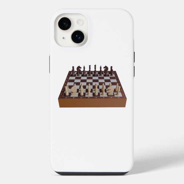 Schachbrett mit Schach iPhone Hülle (Rückseite)