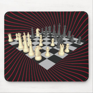Schachbrett mit Schachfiguren: Benutzerdefiniertes Mousepad