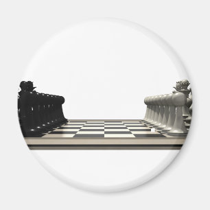 Schachbrett mit Schachfiguren: Magnet