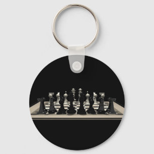 Schachbrett mit Schachfiguren: Schlüsselanhänger