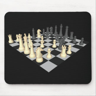 Schachbrett mit Schachstücken - Benutzerdefinierte Mousepad
