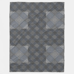 Schachbrett Muster diagonal 2tones.bx4x4 BLK BG Fleecedecke