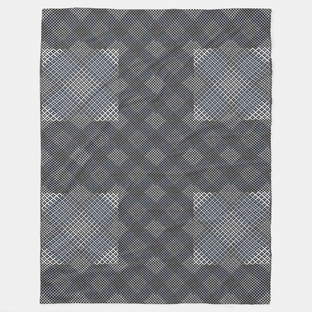 Schachbrett Muster diagonal 2tones.bx4x4 BLK BG Fleecedecke (Vorderseite)