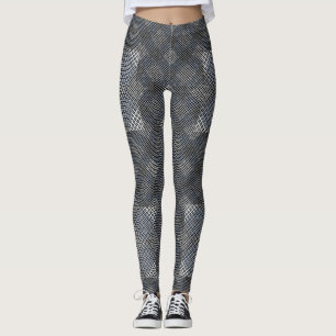 Schachbrett Muster diagonal 2tones.bx4x4 BLK BG Leggings