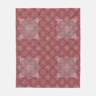 Schachbrett Muster diagonal 2tones.bx4x4 DRed BG Fleecedecke